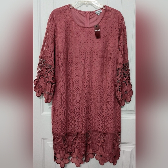 New Rose Mauve Lace Dress / 2X - Picture 1 of 3